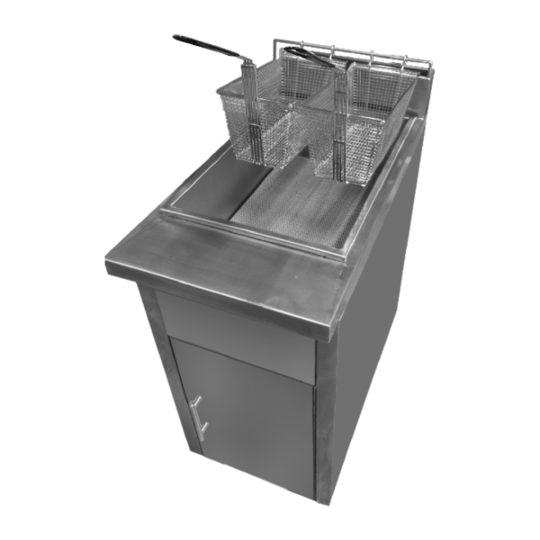 GAS DEEP FRYER 23 L WITH THERMOSTAT (2 BASKET) HKAG-FR-40 Gas Deep Fryer 23 Liter Stainless Steel HKA dengan Thermostat Elektrik dan 2 Basket HKAG-FR-40