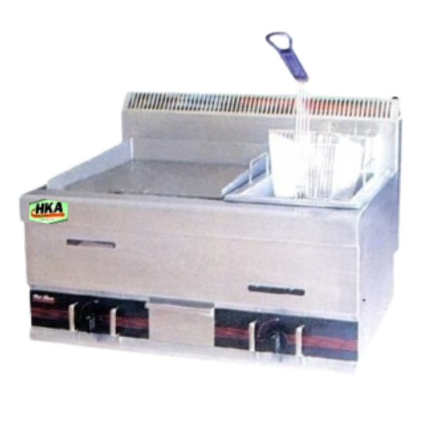 PORTABLE GAS DEEP FRYER + FLAT GRIDDLE HKAG-FR-FG-80 Portable Gas Deep Fryer dan Flat Griddle Stainless Steel HKA HKAG-FR-FG-60 HKAG-FR-FG-80