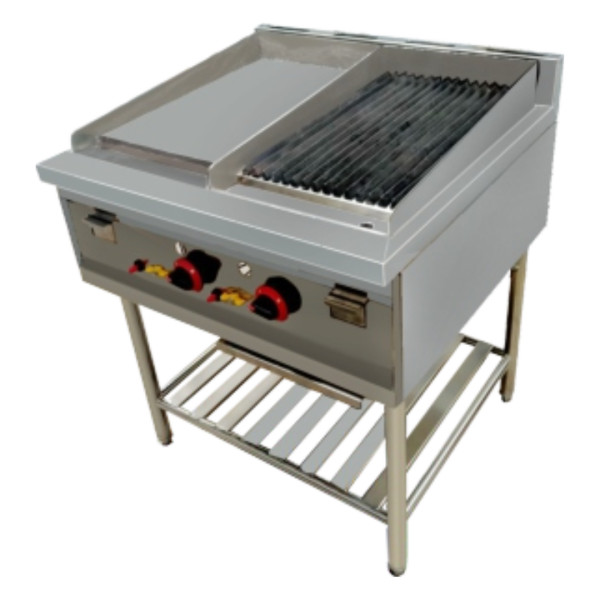 Standing Combi Flat & Lava Stone Grill HKACHB-60 | CV. Hutama Karya Abadi (HKA) Standing Combi Flat and Lava Stone Grill HKACHB-60 by CV. Hutama Karya Abadi (HKA) – oil tray, adjustable foot, ignition, S/S 201/304.