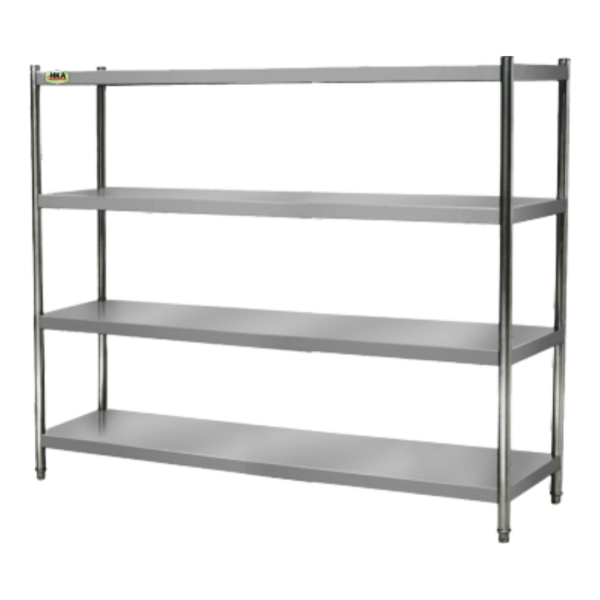 Storage Rack with Solid Shelf HKASRD oleh CV. Hutama Karya Abadi Storage Rack HKASRD CV. Hutama Karya Abadi, stainless steel 201/304, adjustable feet, 4 slotted shelves, ideal untuk restoran, hotel, catering
