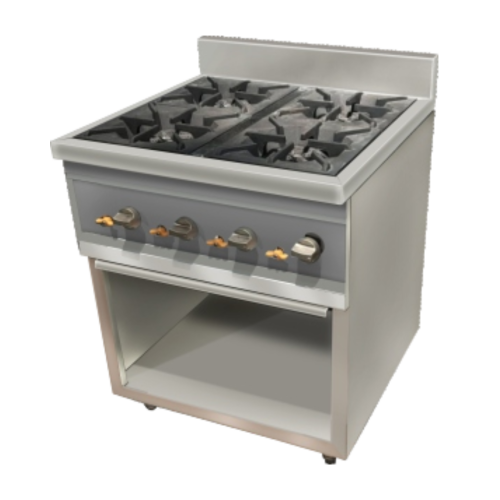 Stainless Steel Stove Open Cabinet – 4 Burner | Low/High Pressure | Restoran & Catering | HKAOC-S-4B-70 Stainless Steel Stove Open Cabinet – 4 Burner, Low/High Pressure, ideal restoran & catering | HKAOC-S-4B-70