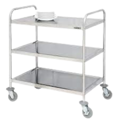 S_S Trolley 2 / 3 Shelves HKATR – Troli Servis Stainless Steel Profesional | CV Hutama Karya Abadi Trolley Stainless Steel HKATR CV Hutama Karya Abadi troli servis makanan 2 atau 3 tingkat dengan roda